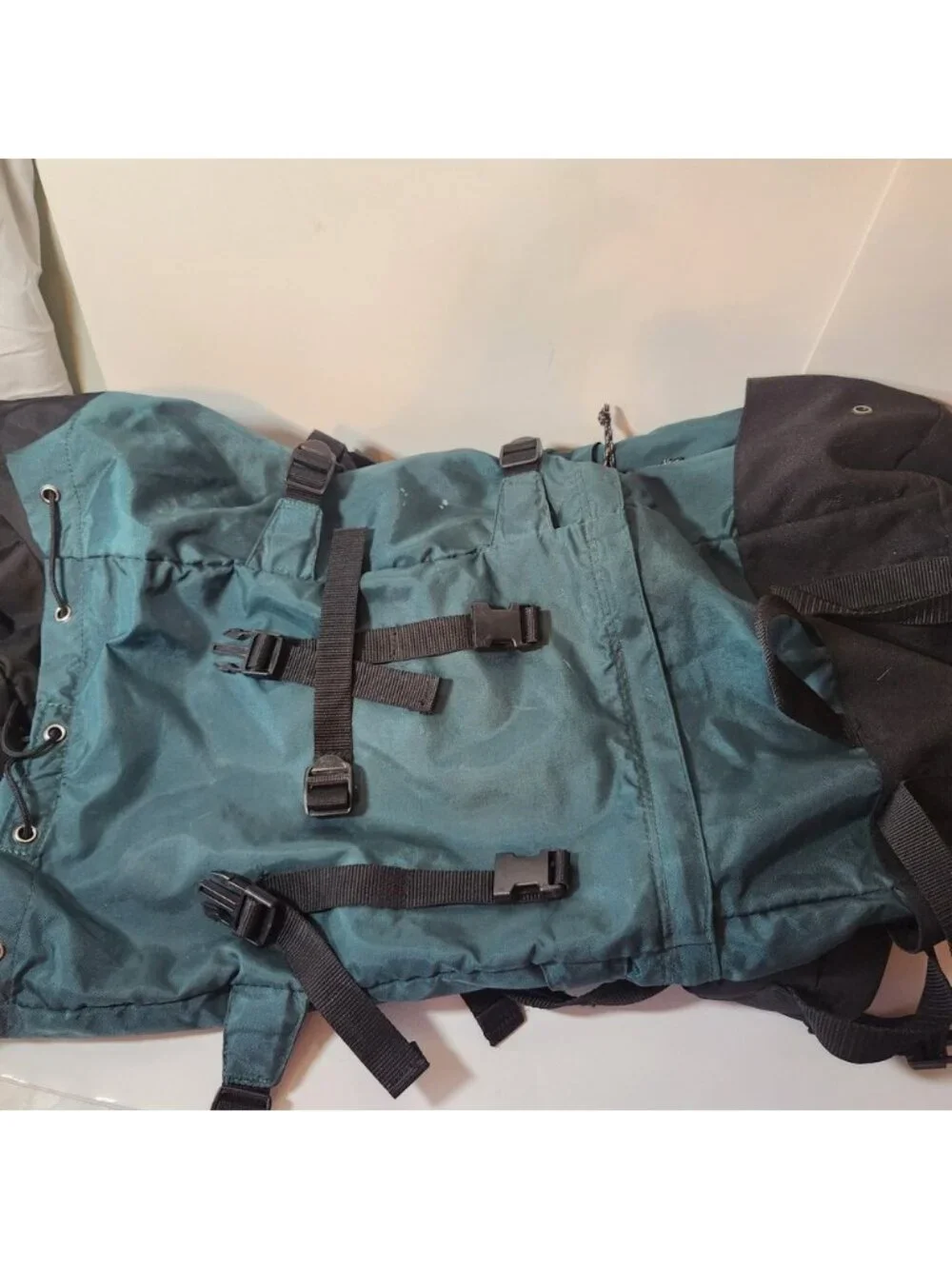 Spalding Vintage Internal Frame‎ Hiking Backpack Teal Black Camping Rucksack